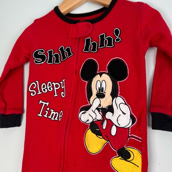 Disney Mickey Mouse One Piece Footies Sleeper 12M Baby Boy - Picture 2 of 5
